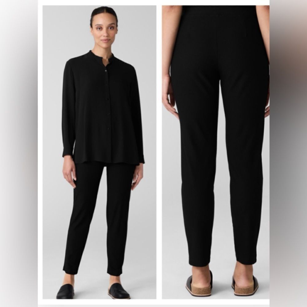 Eileen Fisher Tropical Viscose Wool Stretch Slim Ankle Pant NWT M $258